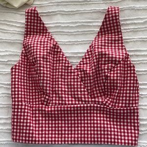 Cropped checkered shirt